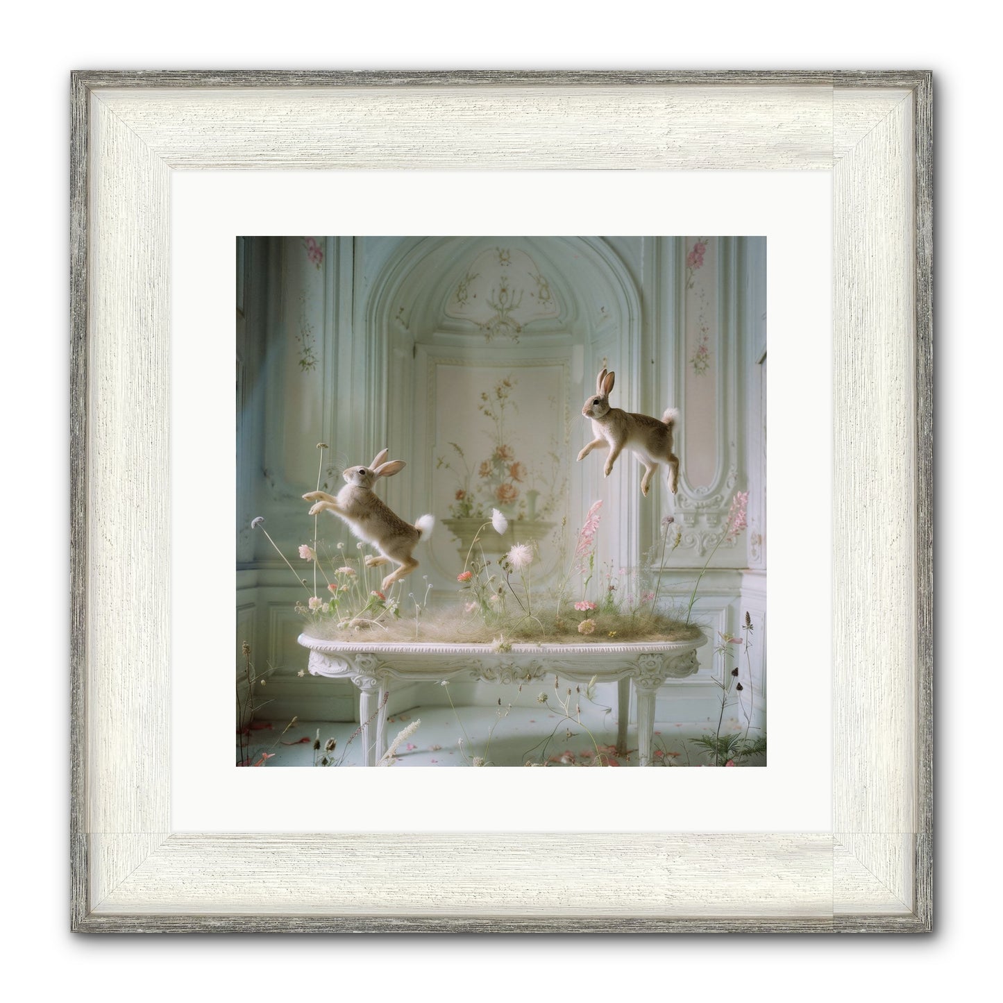 Whimsical Wanderings Framed Print - Driftwood White 16x16