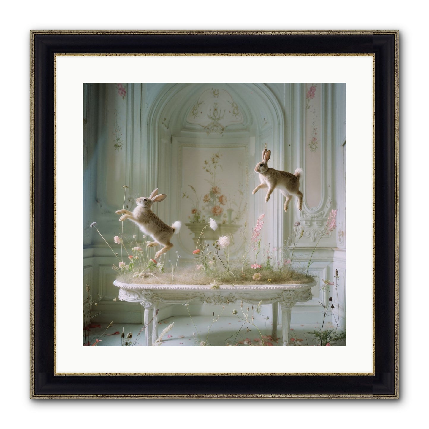 Whimsical Wanderings Framed Print - Black & Gold 20x20