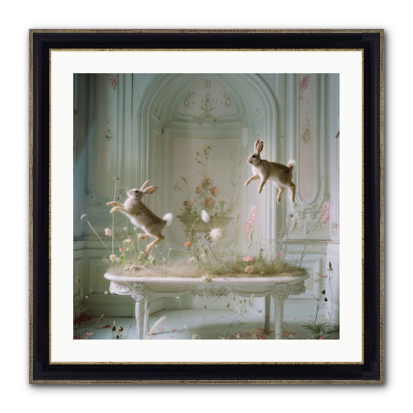 Whimsical Wanderings Framed Print - Black & Gold 24x24
