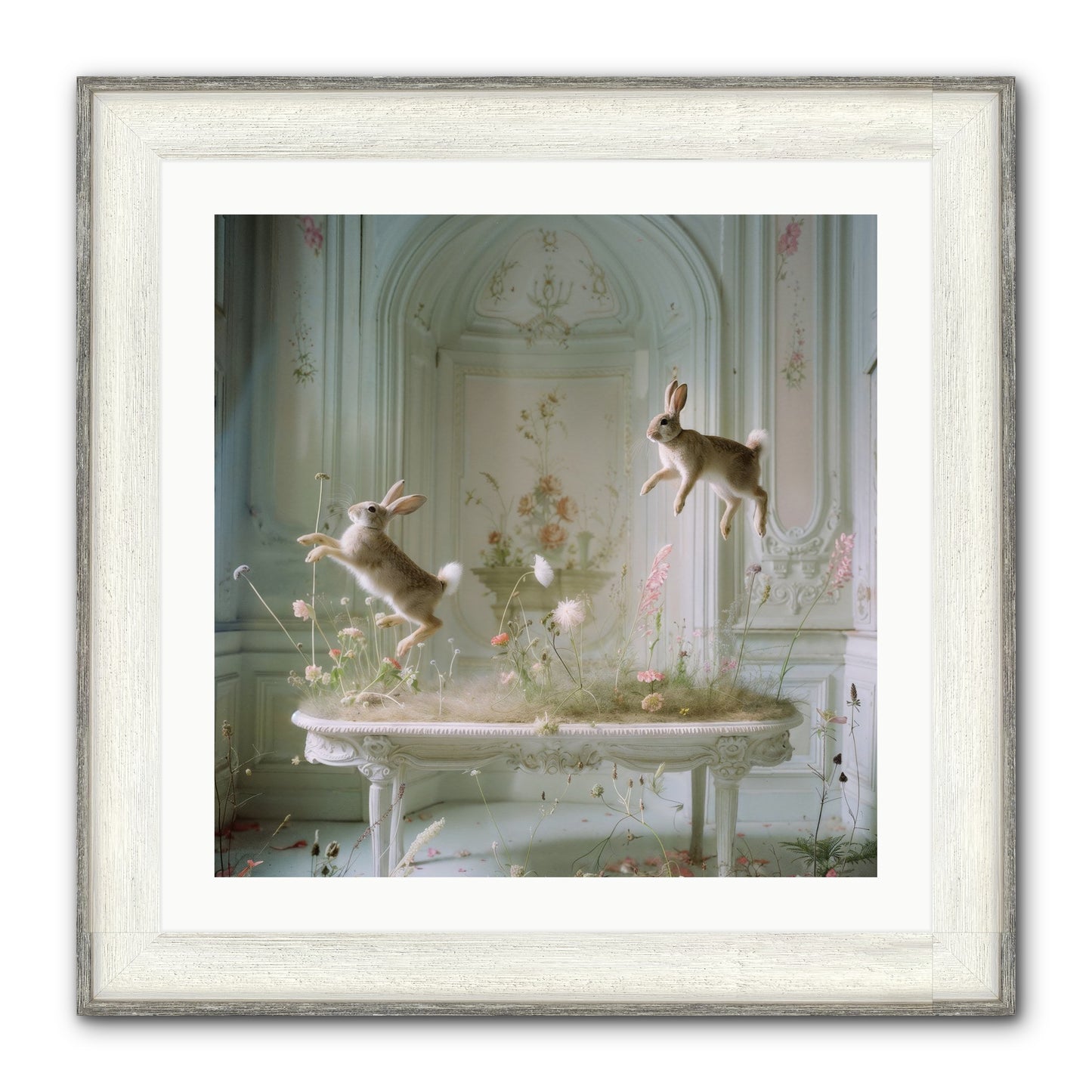 Whimsical Wanderings Framed Print - Driftwood White 24x24