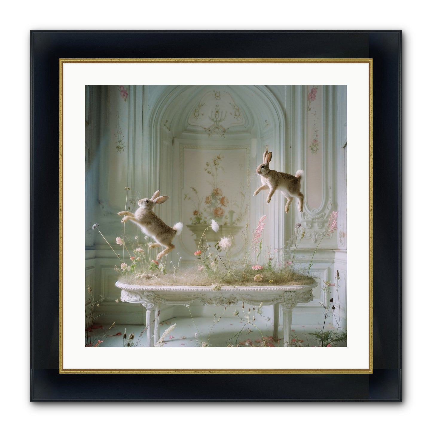 Whimsical Wanderings Framed Print - Wide Black w/Gold 24x24