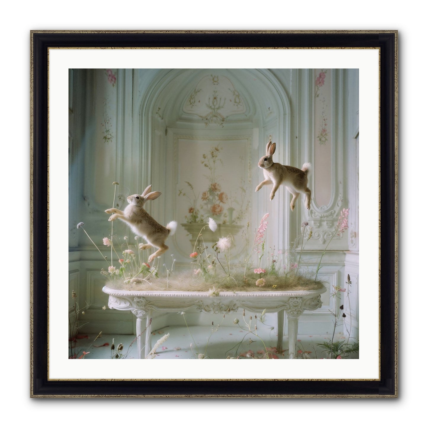 Whimsical Wanderings Framed Print - Black & Gold 30x30