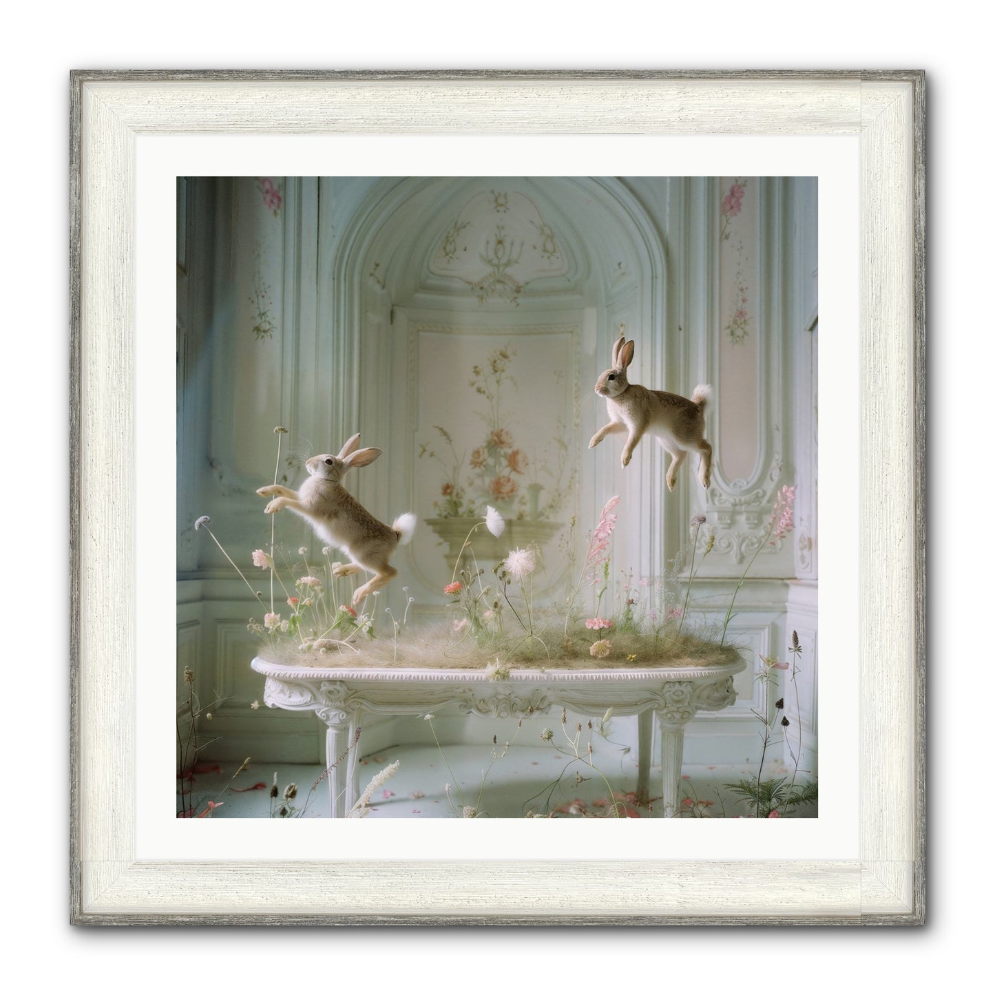 Whimsical Wanderings Framed Print - Driftwood White 30x30
