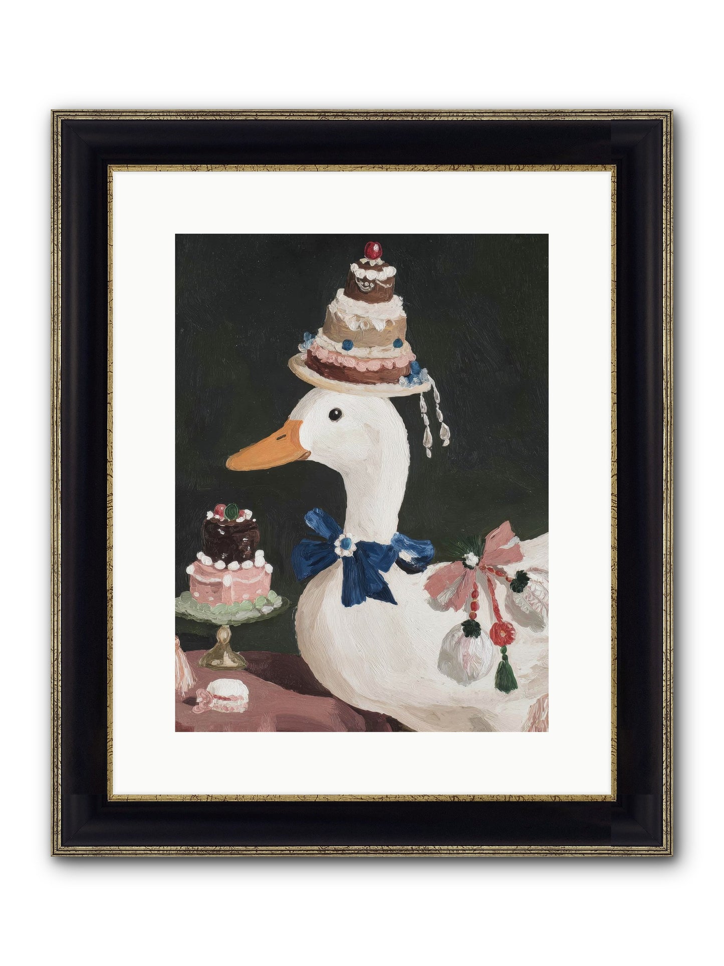 Whimsy Ascending Framed Print - Black & Gold 12x16