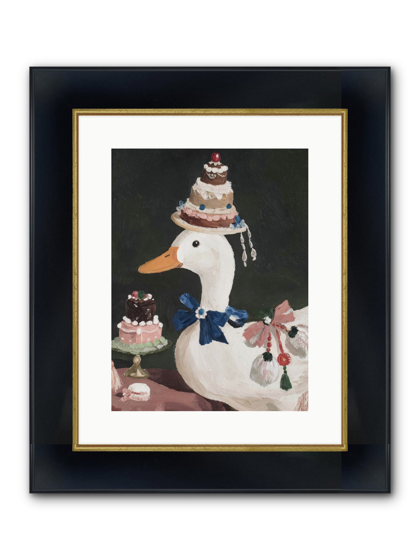 Whimsy Ascending Framed Print - Wide Black w/Gold 12x16