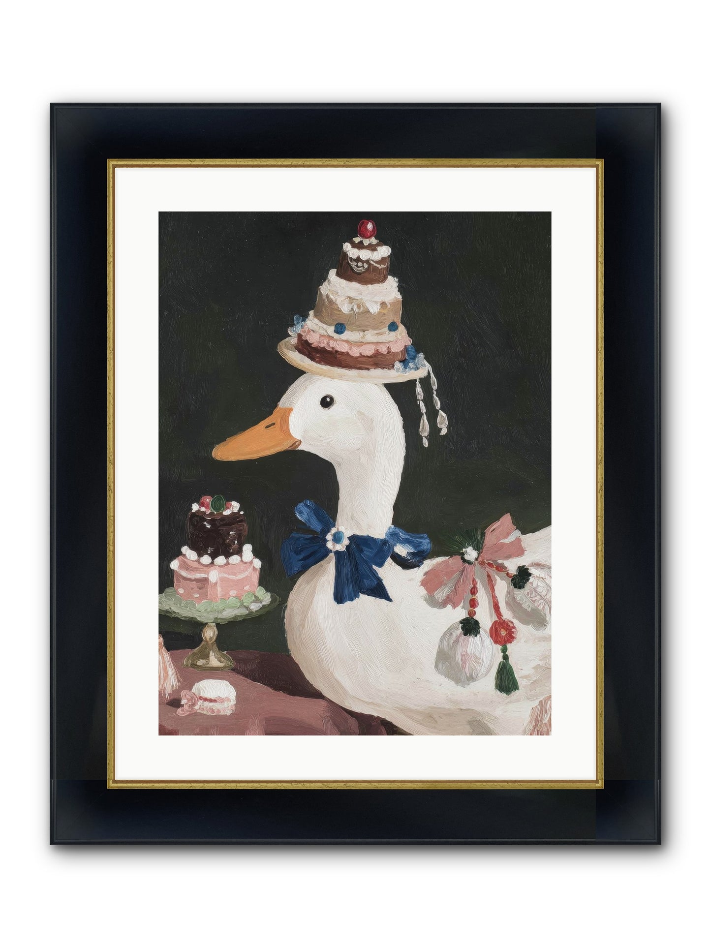 Whimsy Ascending Framed Print - Wide Black w/Gold 18x24