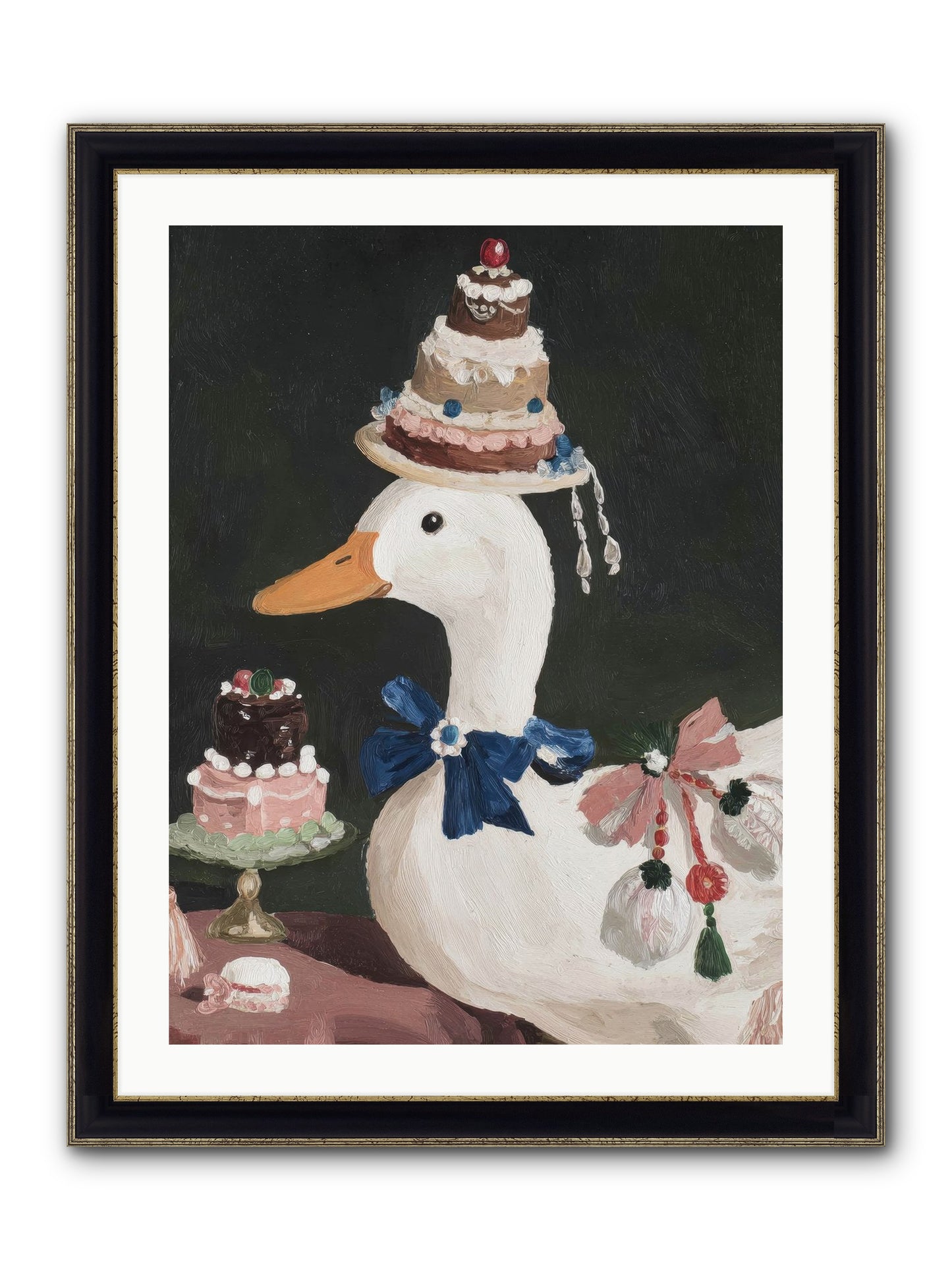 Whimsy Ascending Framed Print - Black & Gold 24x32