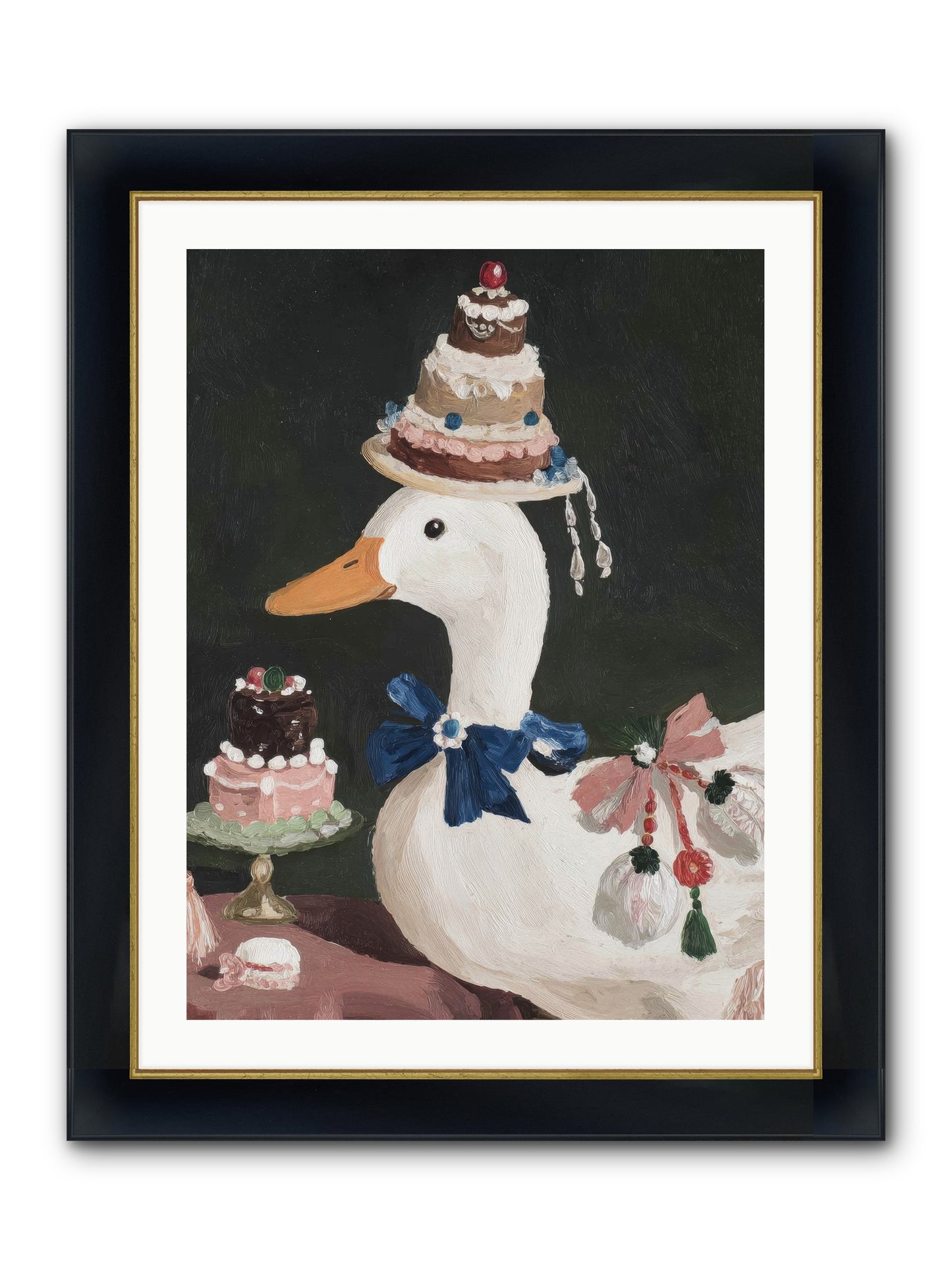 Whimsy Ascending Framed Print - Wide Black w/Gold 24x32