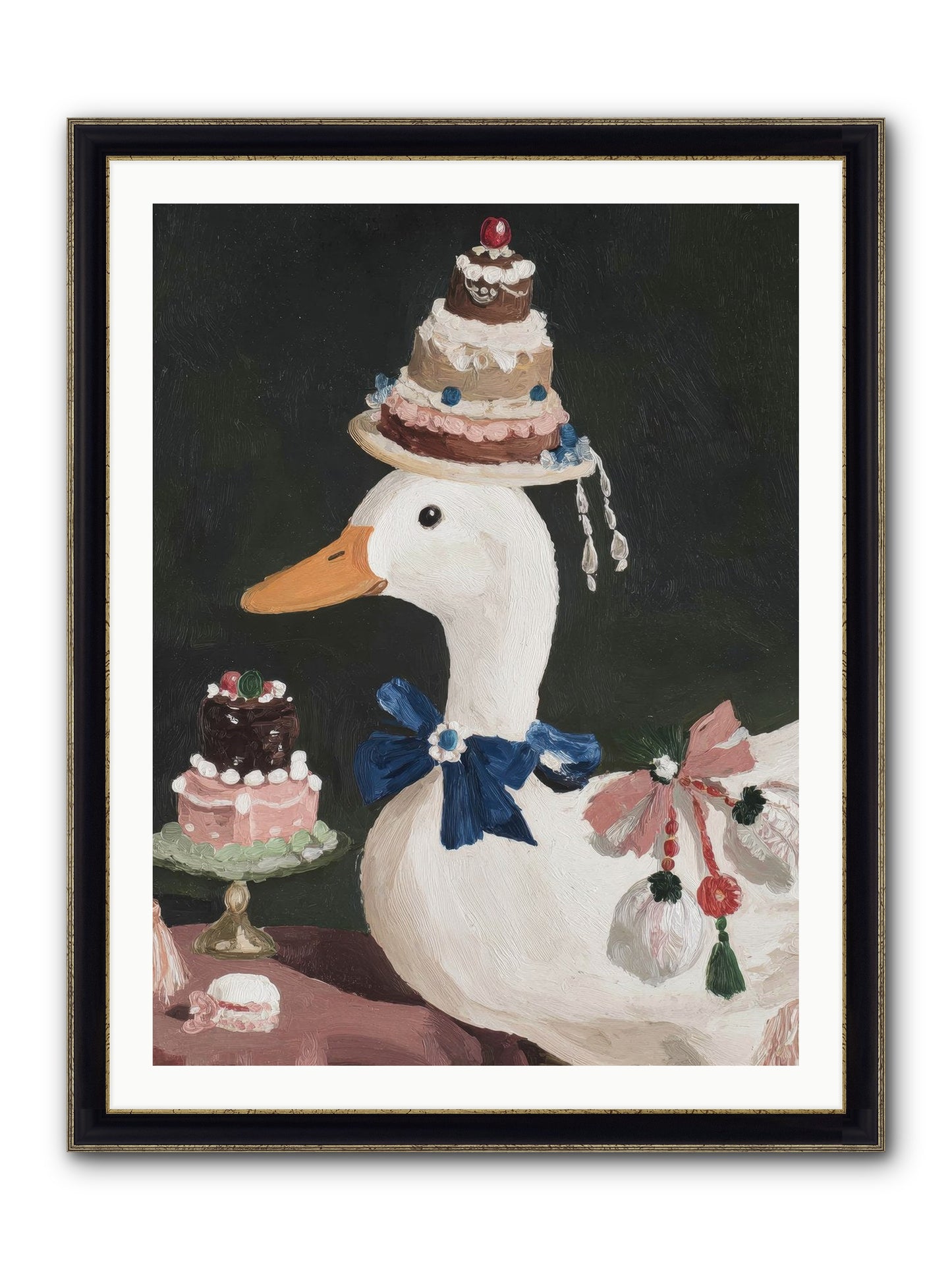 Whimsy Ascending Framed Print - Black & Gold 30x40