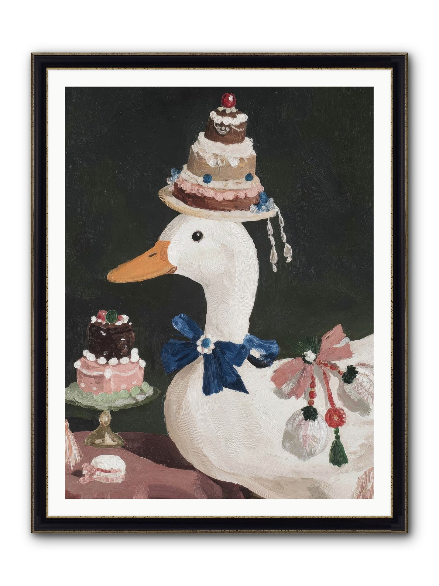 Whimsy Ascending Framed Print - Black & Gold 36x48