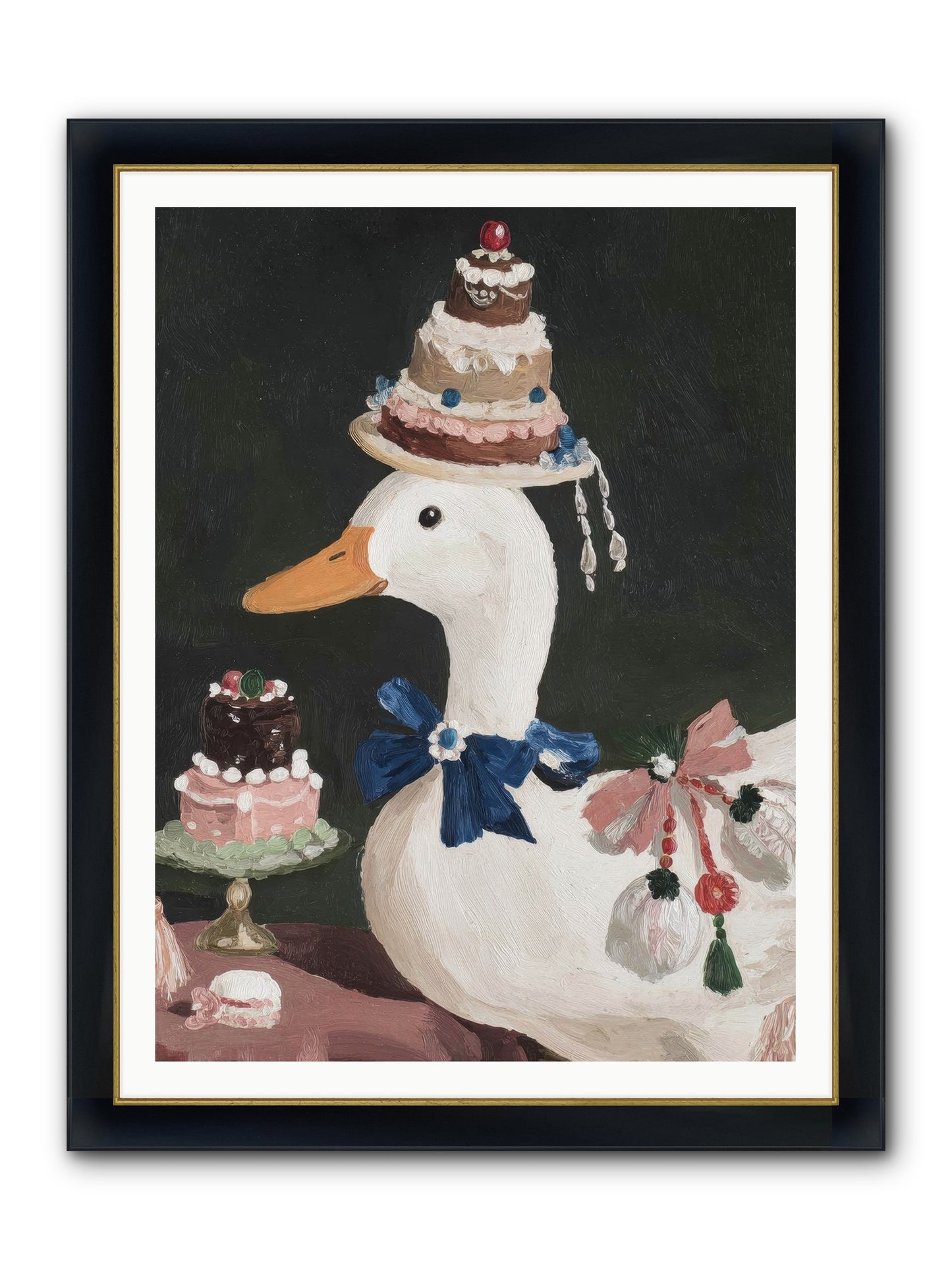 Whimsy Ascending Framed Print - Wide Black w/Gold 36x48