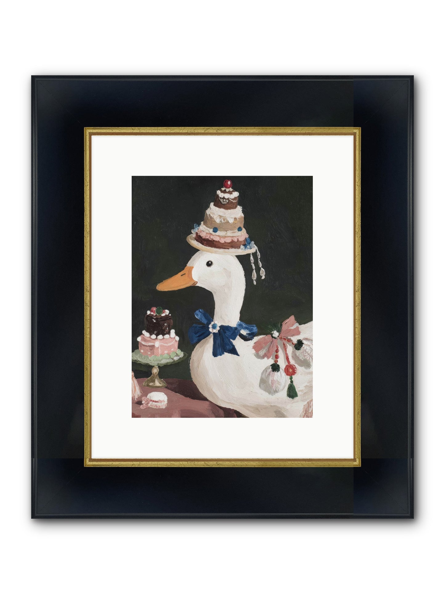Whimsy Ascending Framed Print - Wide Black w/Gold 9x12