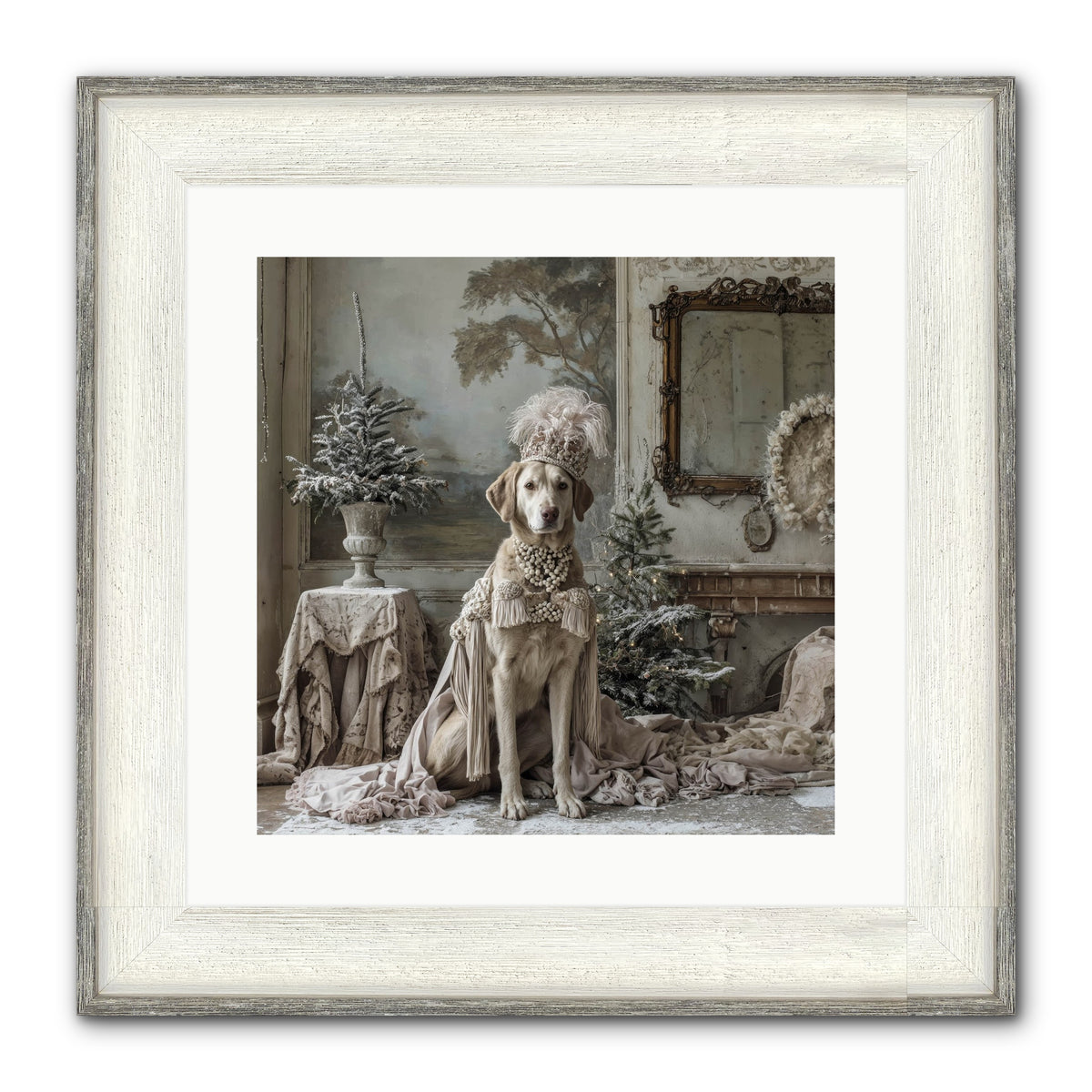Whimsy In Wonderland Framed Print - Driftwood White 16x16