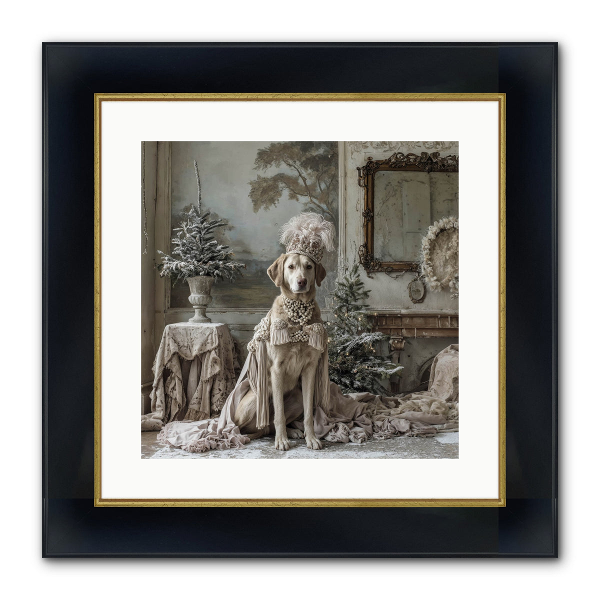 Whimsy In Wonderland Framed Print - Wide Black w/Gold 16x16