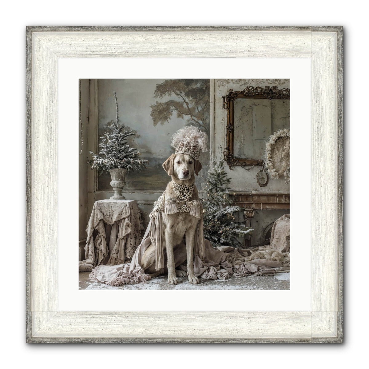 Whimsy In Wonderland Framed Print - Driftwood White 20x20