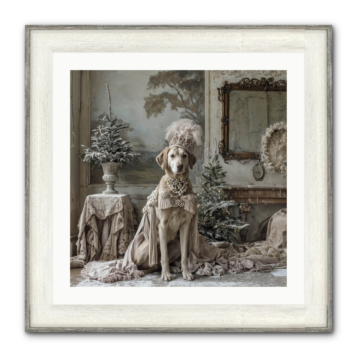 Whimsy In Wonderland Framed Print - Driftwood White 24x24