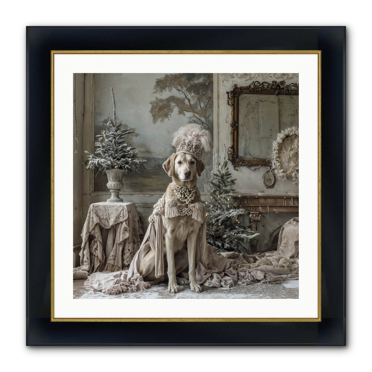 Whimsy In Wonderland Framed Print - Wide Black w/Gold 24x24
