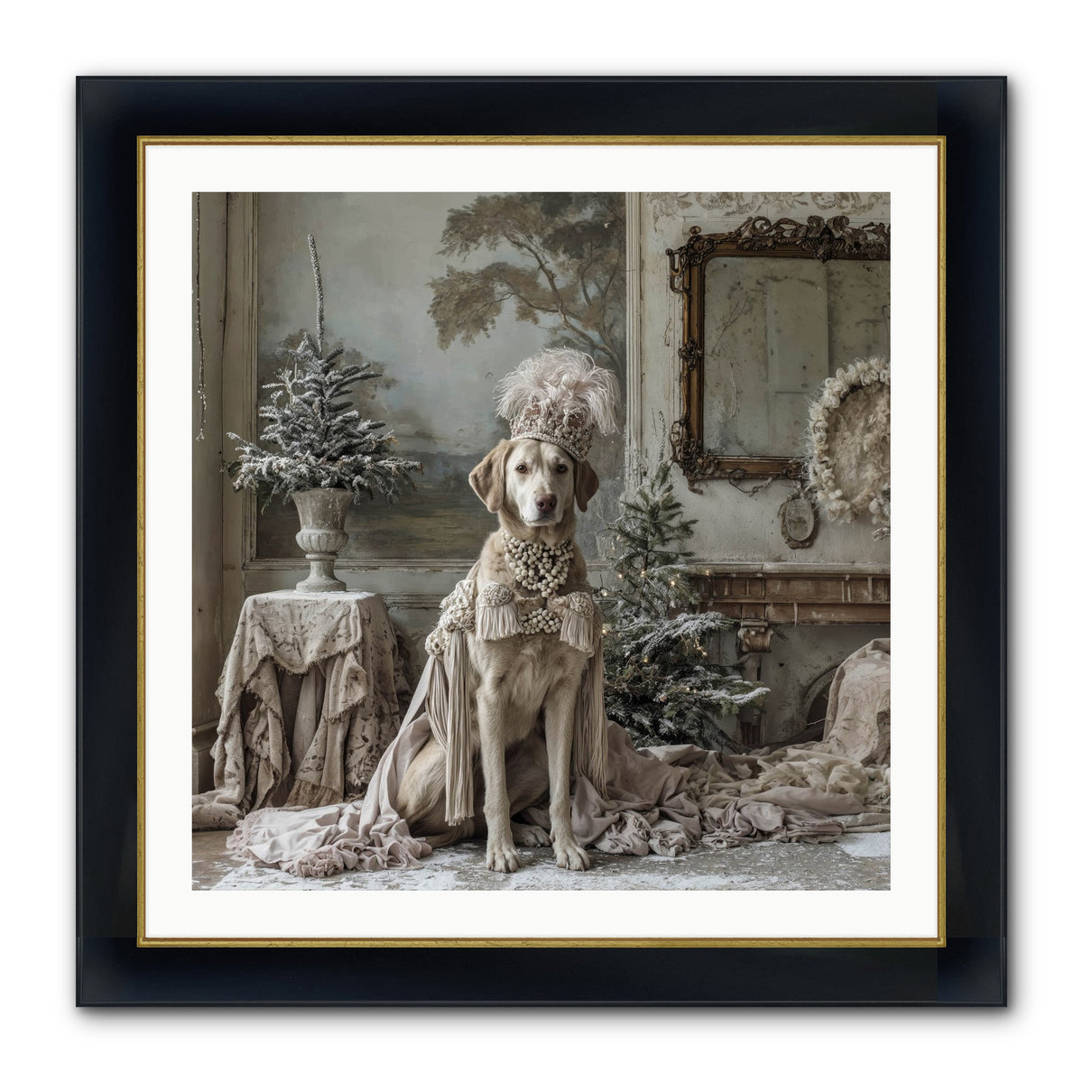 Whimsy In Wonderland Framed Print - Wide Black w/Gold 30x30