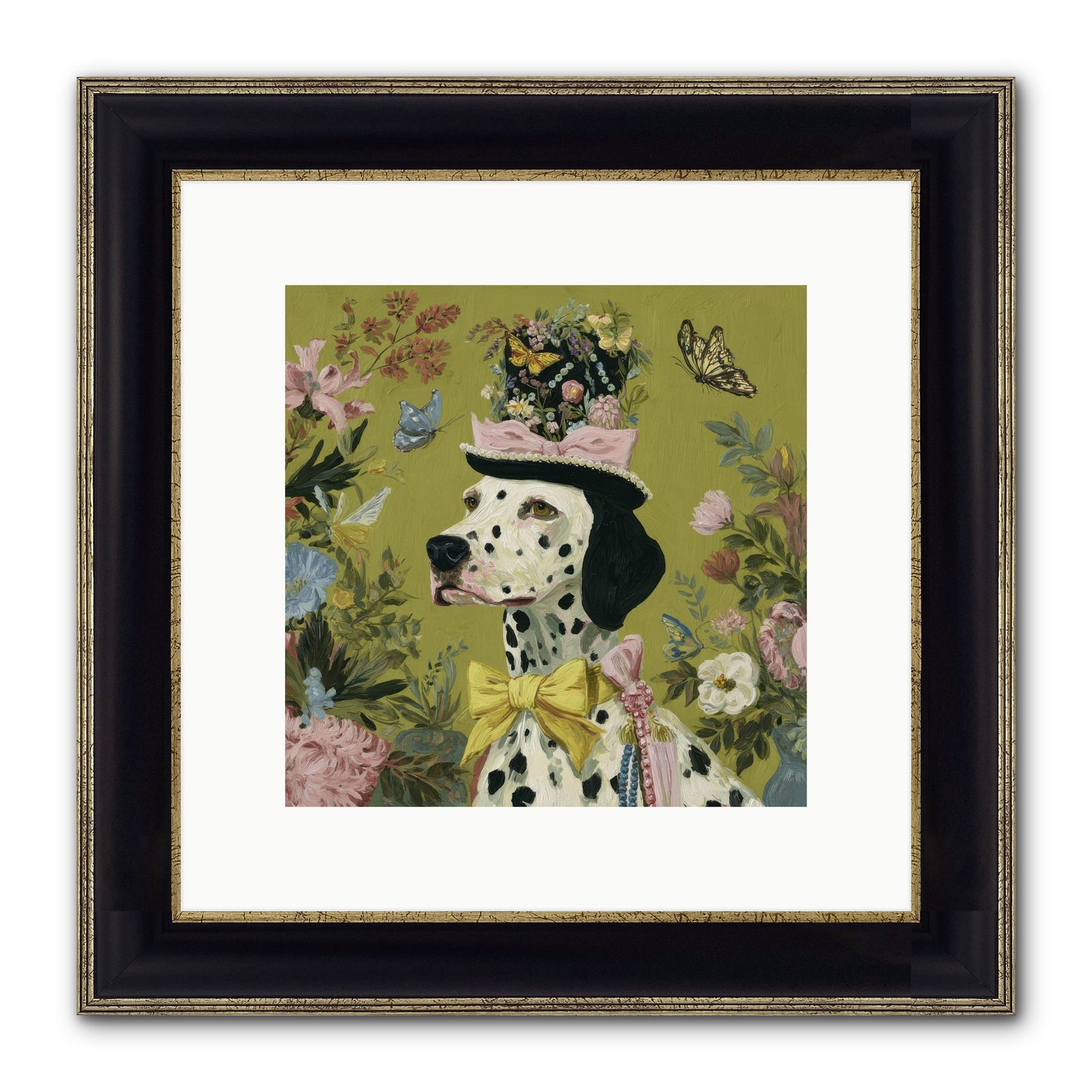 Whimsy’s Call Framed Print - Black & Gold 10x10