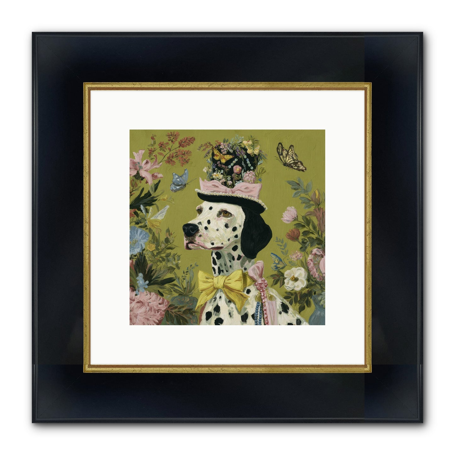 Whimsy’s Call Framed Print - Wide Black w/Gold 10x10