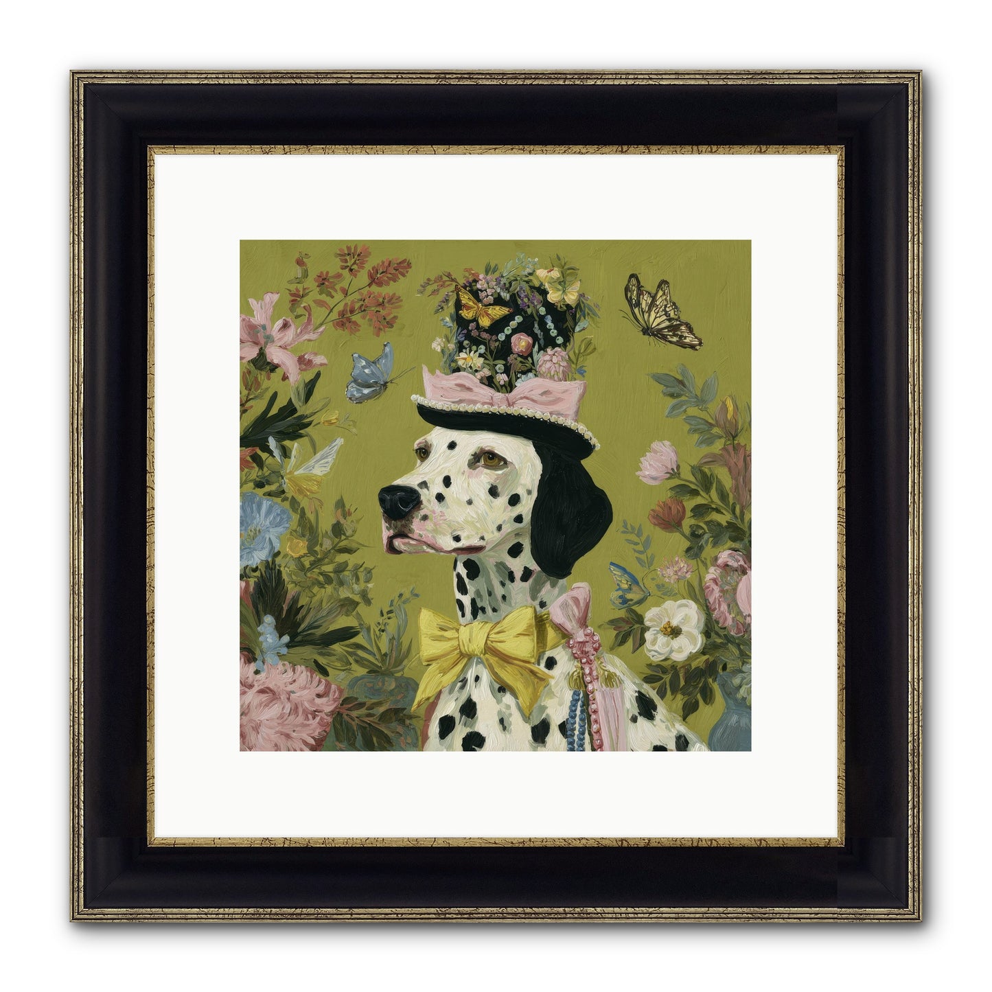 Whimsy’s Call Framed Print - Black & Gold 12x12