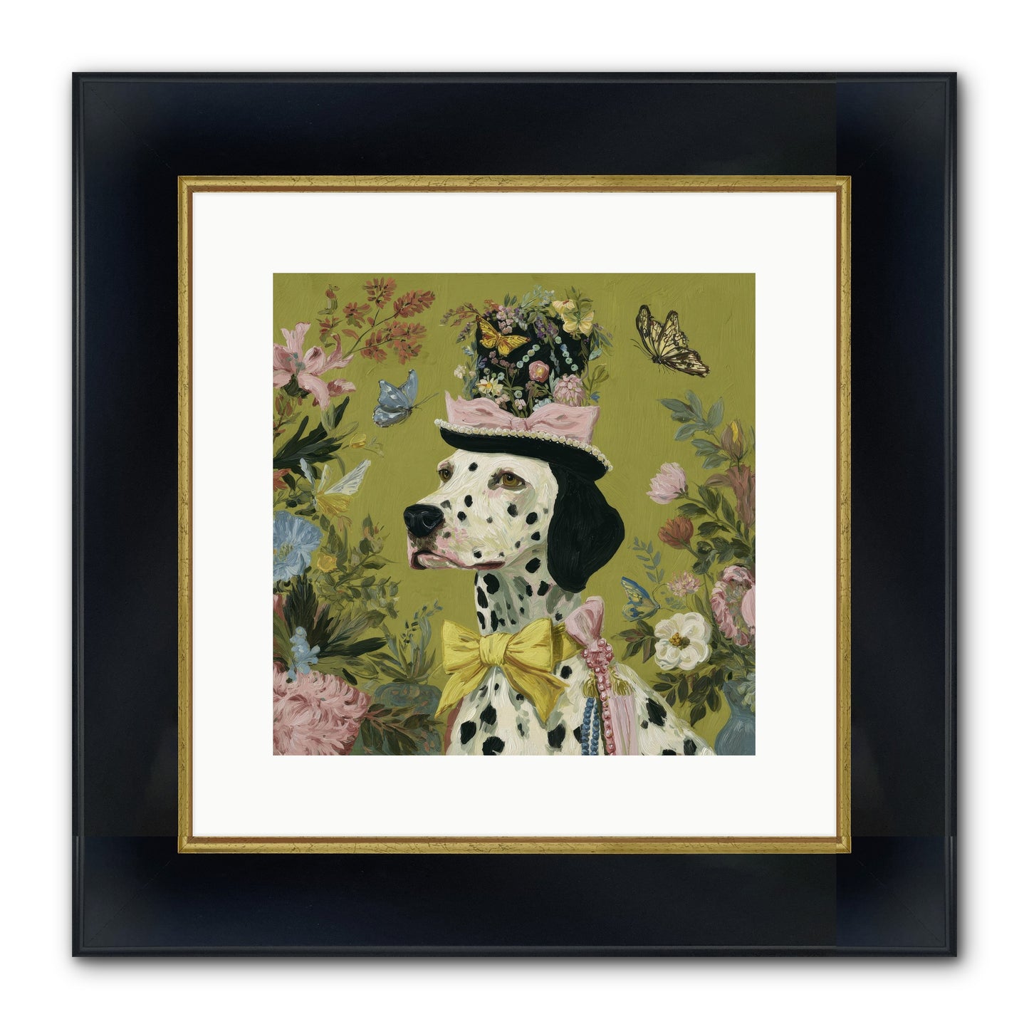Whimsy’s Call Framed Print - Wide Black w/Gold 12x12