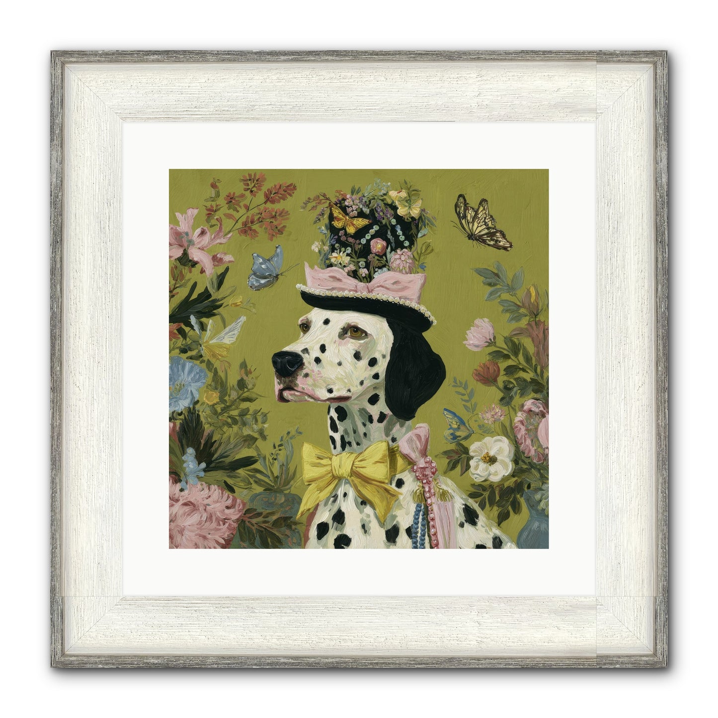 Whimsy’s Call Framed Print - Driftwood White 16x16