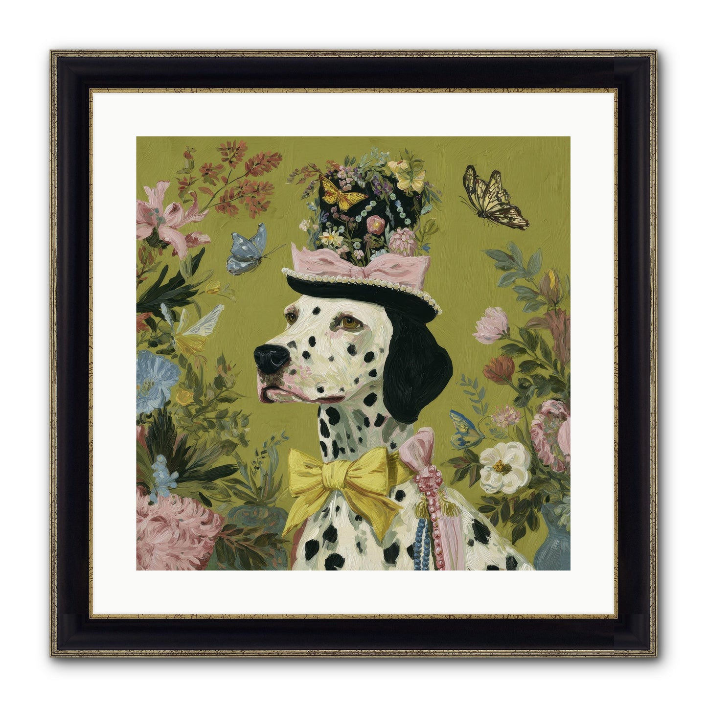 Whimsy’s Call Framed Print - Black & Gold 20x20