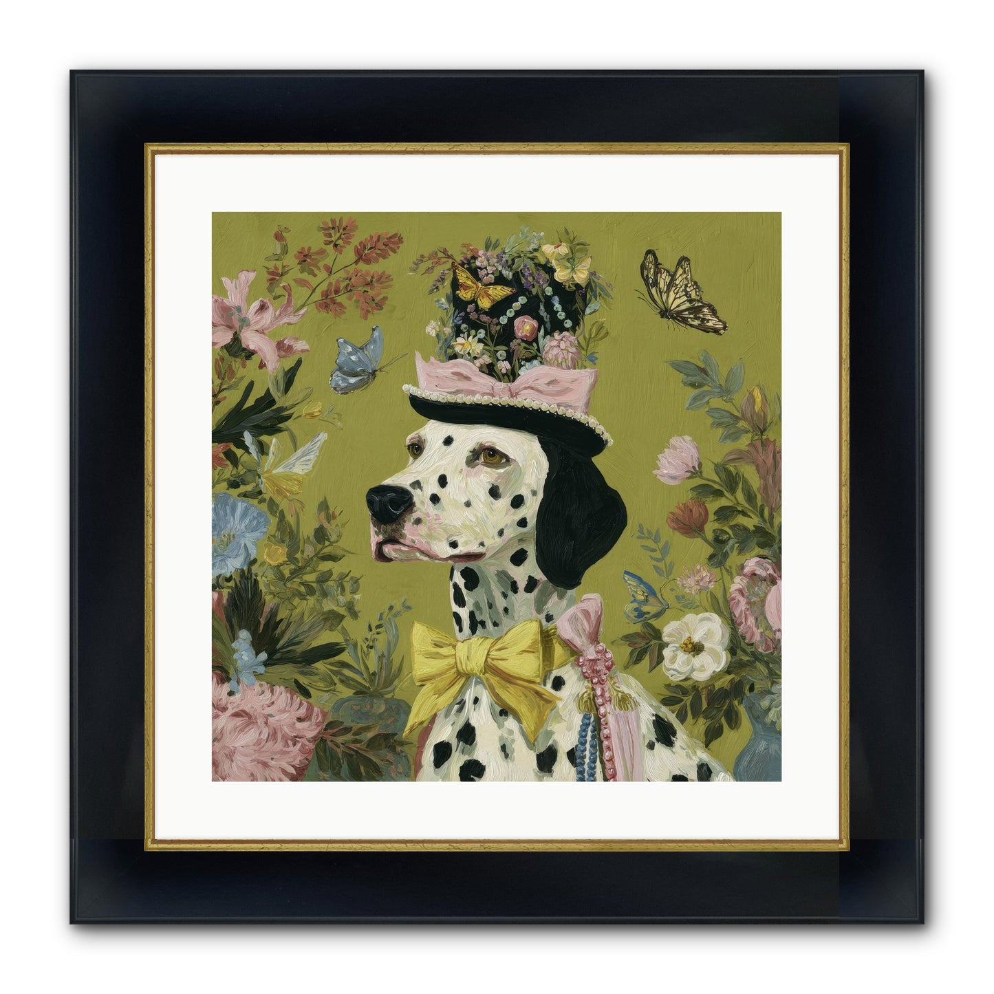 Whimsy’s Call Framed Print - Wide Black w/Gold 20x20