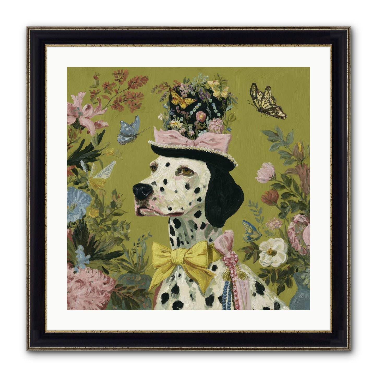 Whimsy’s Call Framed Print - Black & Gold 24x24