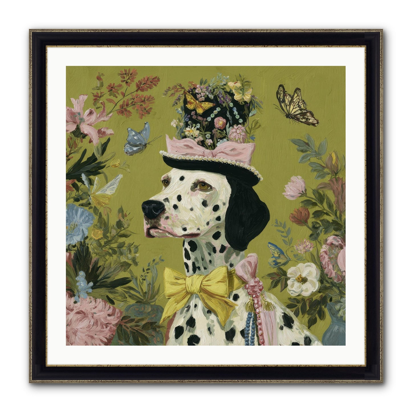 Whimsy’s Call Framed Print - Black & Gold 30x30