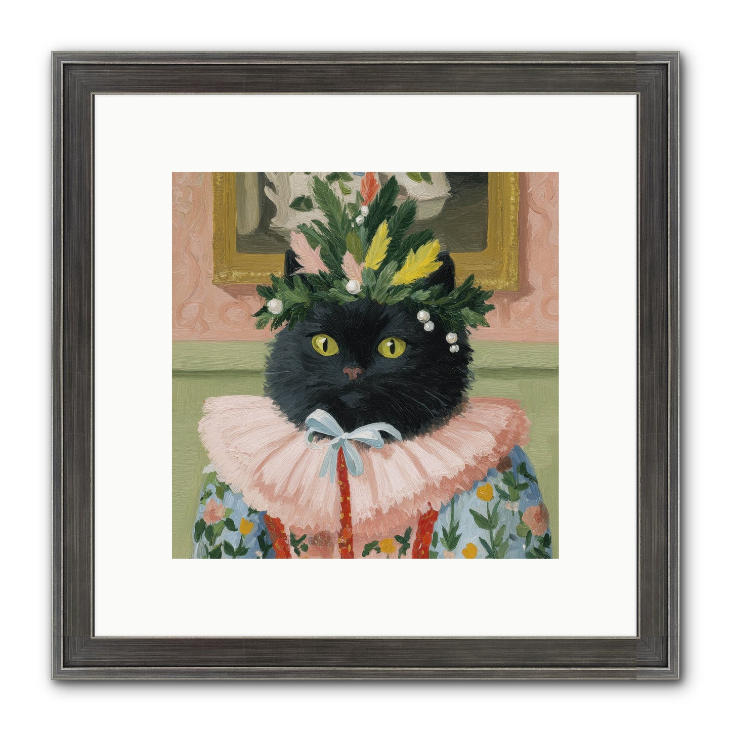Whiskers & Wonder Waiting Framed Print - Slimwoods Black/Silver 10x10