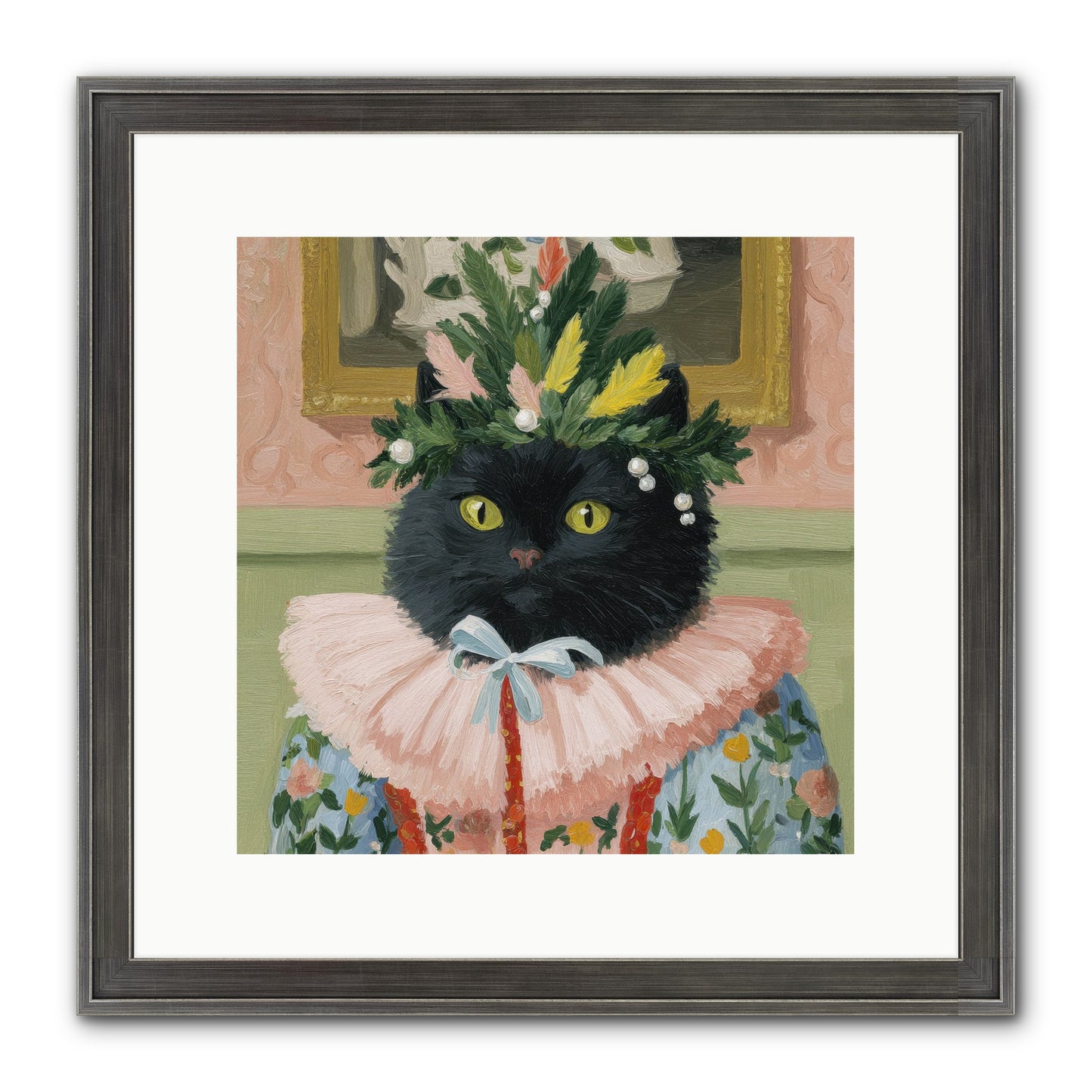 Whiskers & Wonder Waiting Framed Print - Slimwoods Black/Silver 12x12