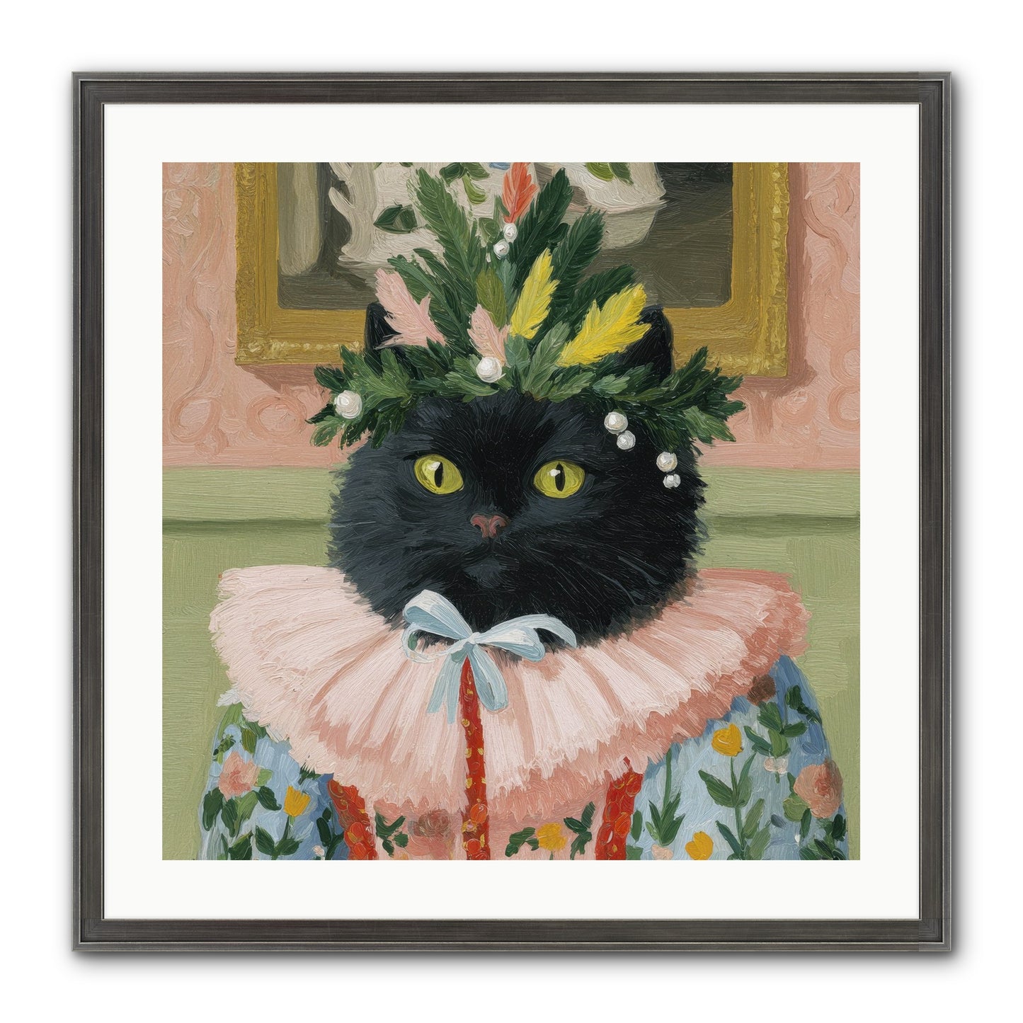 Whiskers & Wonder Waiting Framed Print - Slimwoods Black/Silver 24x24