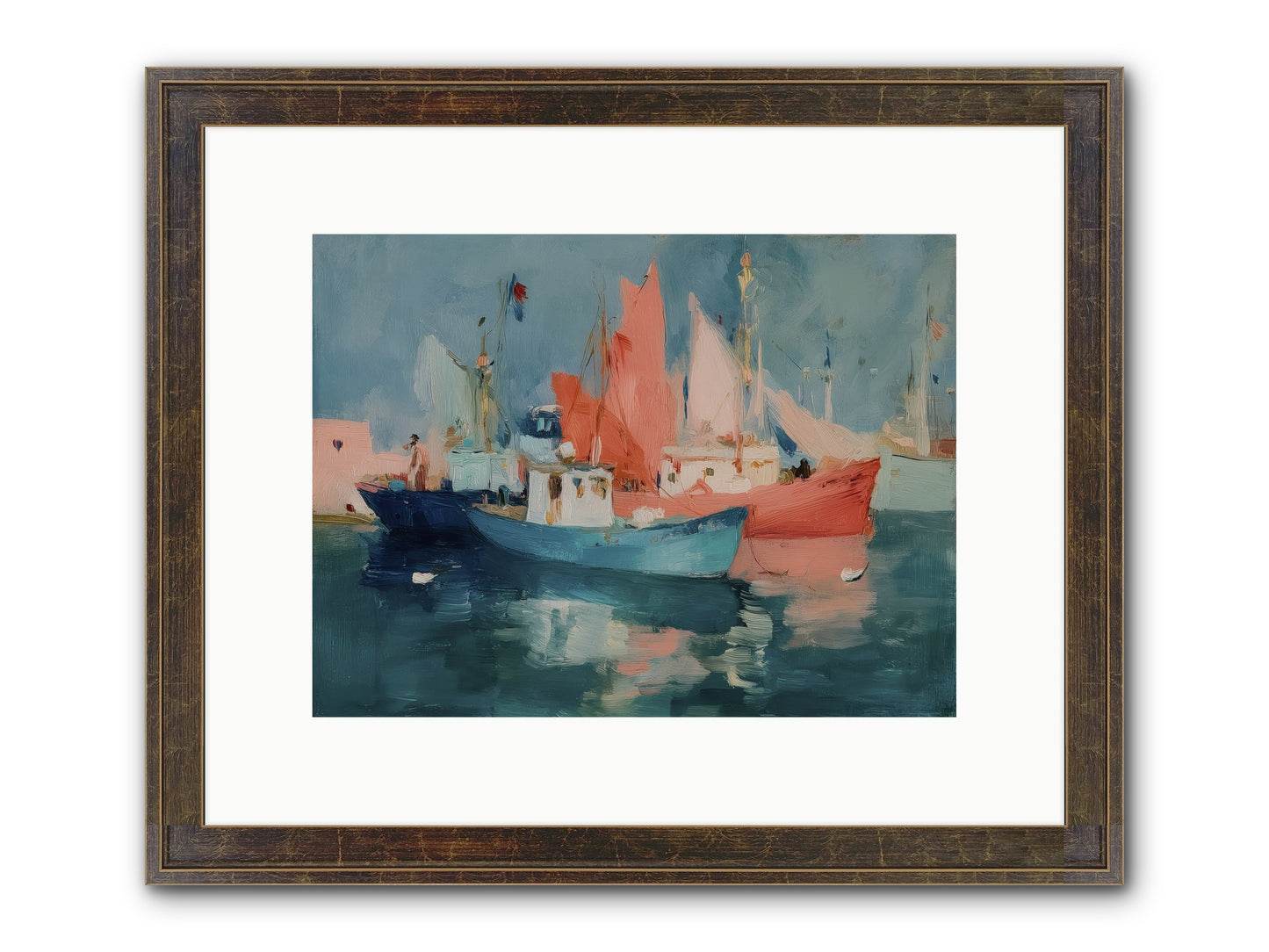 Whisper-Colored Waters Framed Print - Slimwoods Black/Gold 12x9