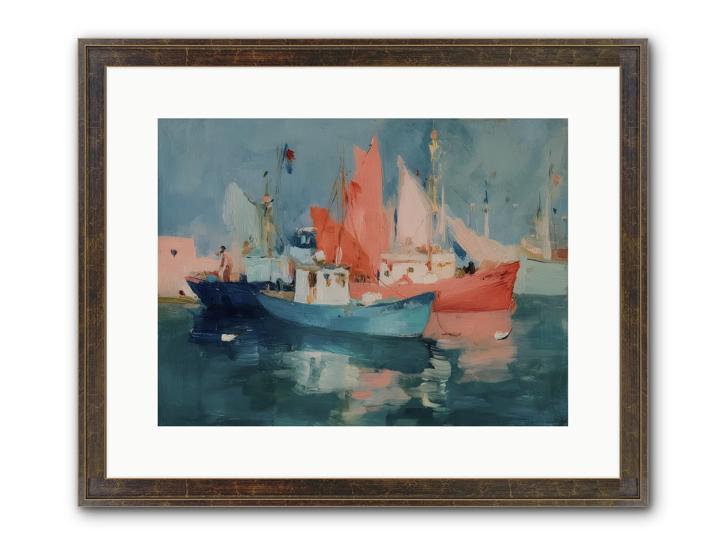 Whisper-Colored Waters Framed Print - Slimwoods Black/Gold 16x12