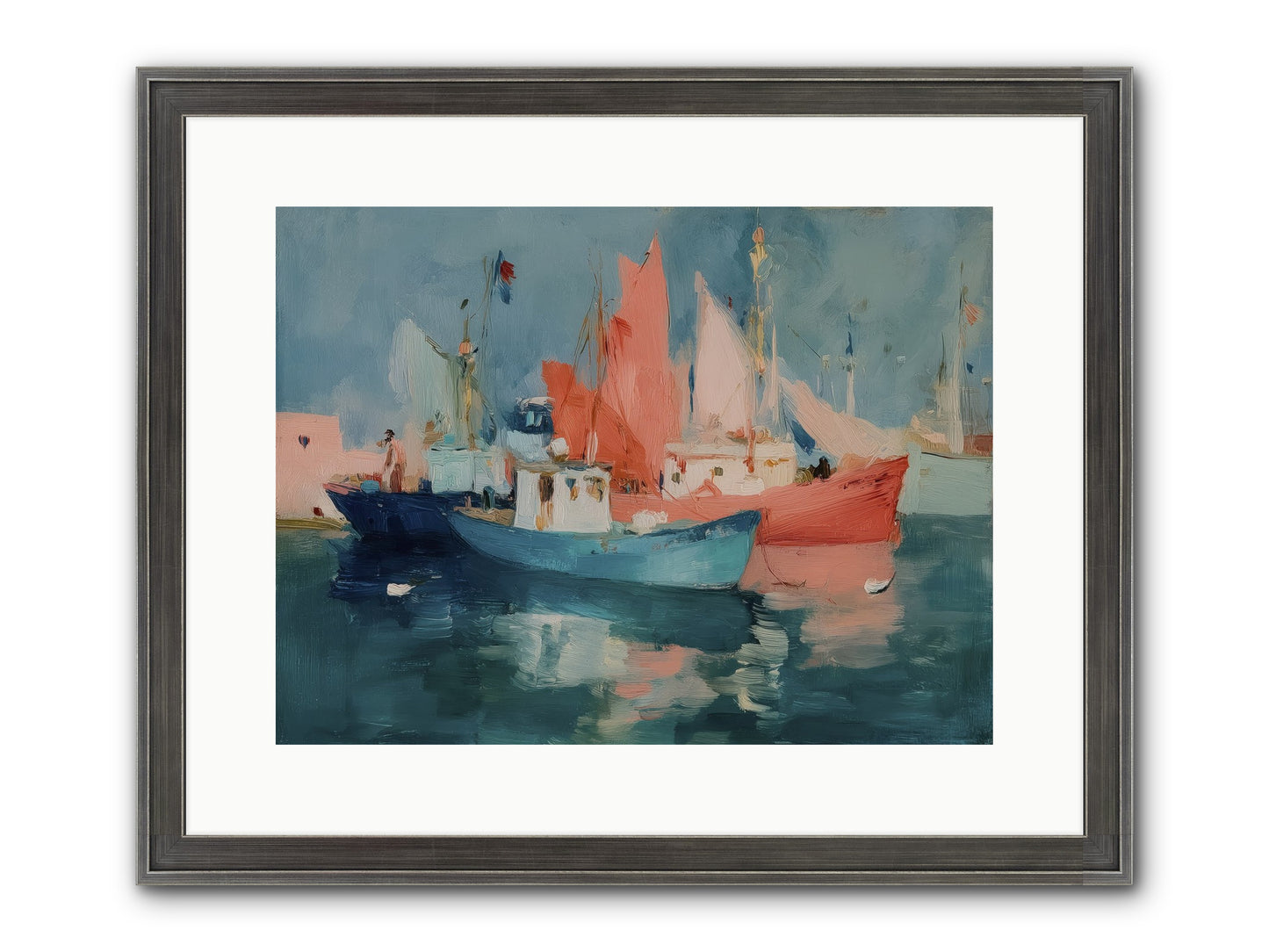 Whisper-Colored Waters Framed Print - Slimwoods Black/Silver 16x12