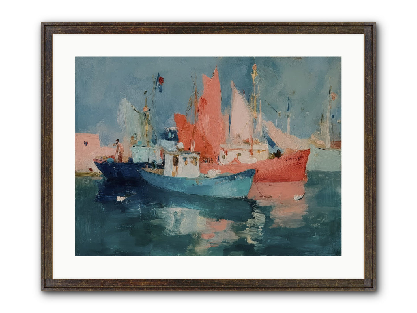 Whisper-Colored Waters Framed Print - Slimwoods Black/Gold 24x18