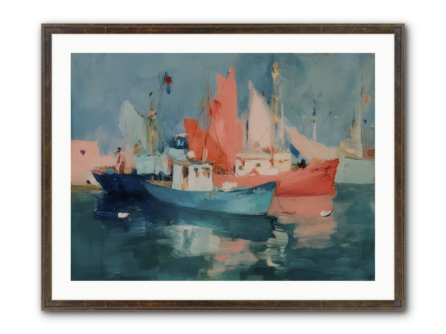 Whisper-Colored Waters Framed Print - Slimwoods Black/Gold 32x24