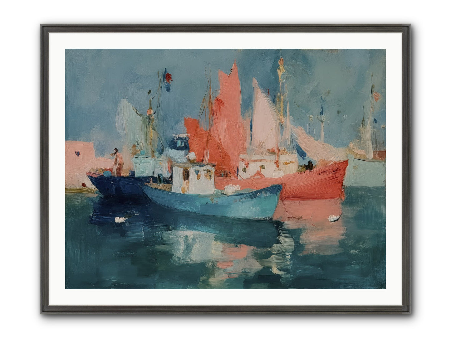 Whisper-Colored Waters Framed Print - Slimwoods Black/Silver 40x30