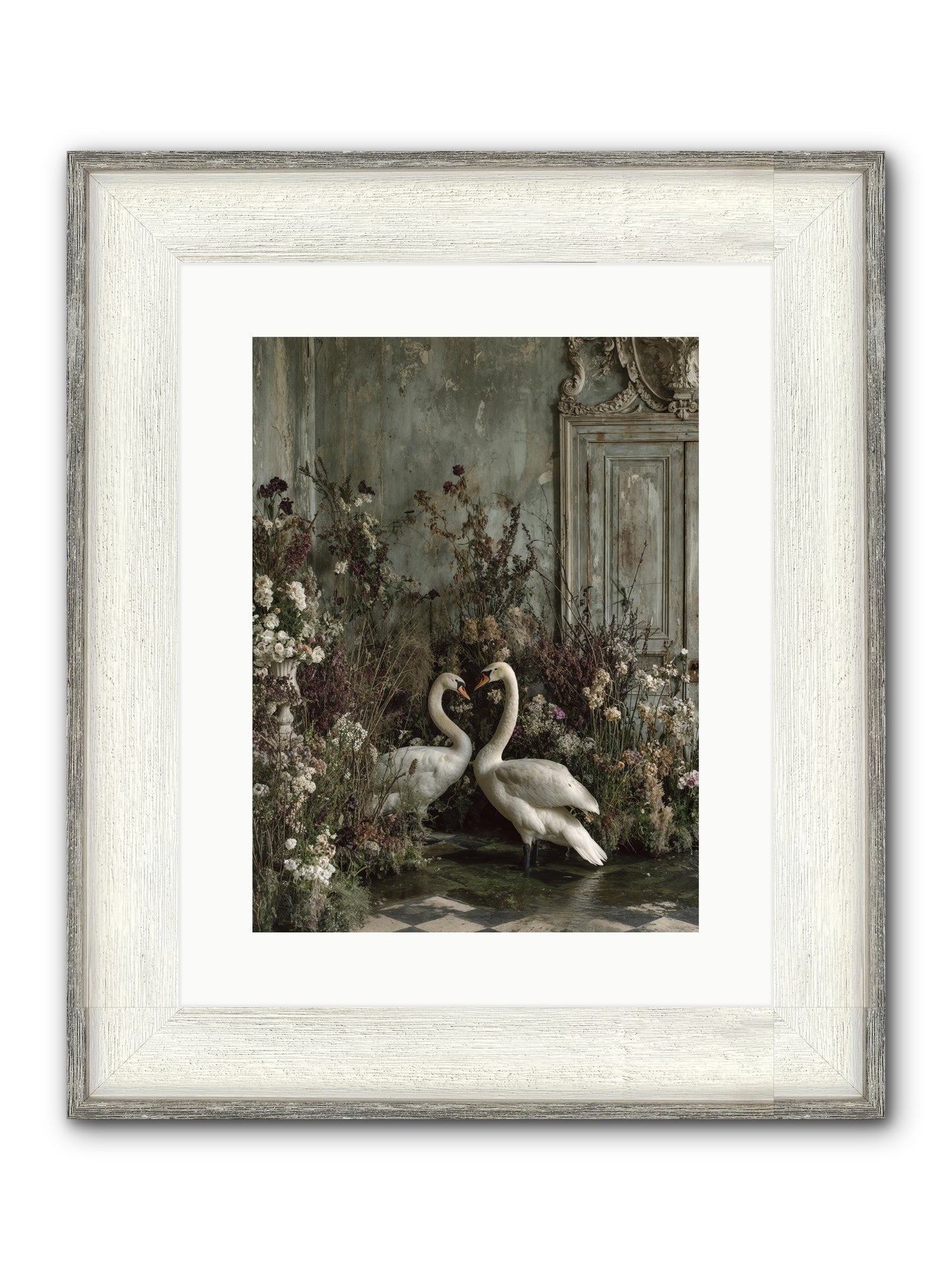 Whispered Affections Framed Print - Driftwood White 12x16