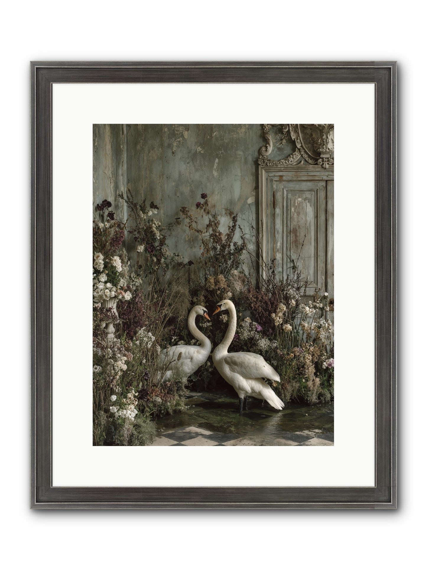 Whispered Affections Framed Print - Slimwoods Black/Silver 12x16