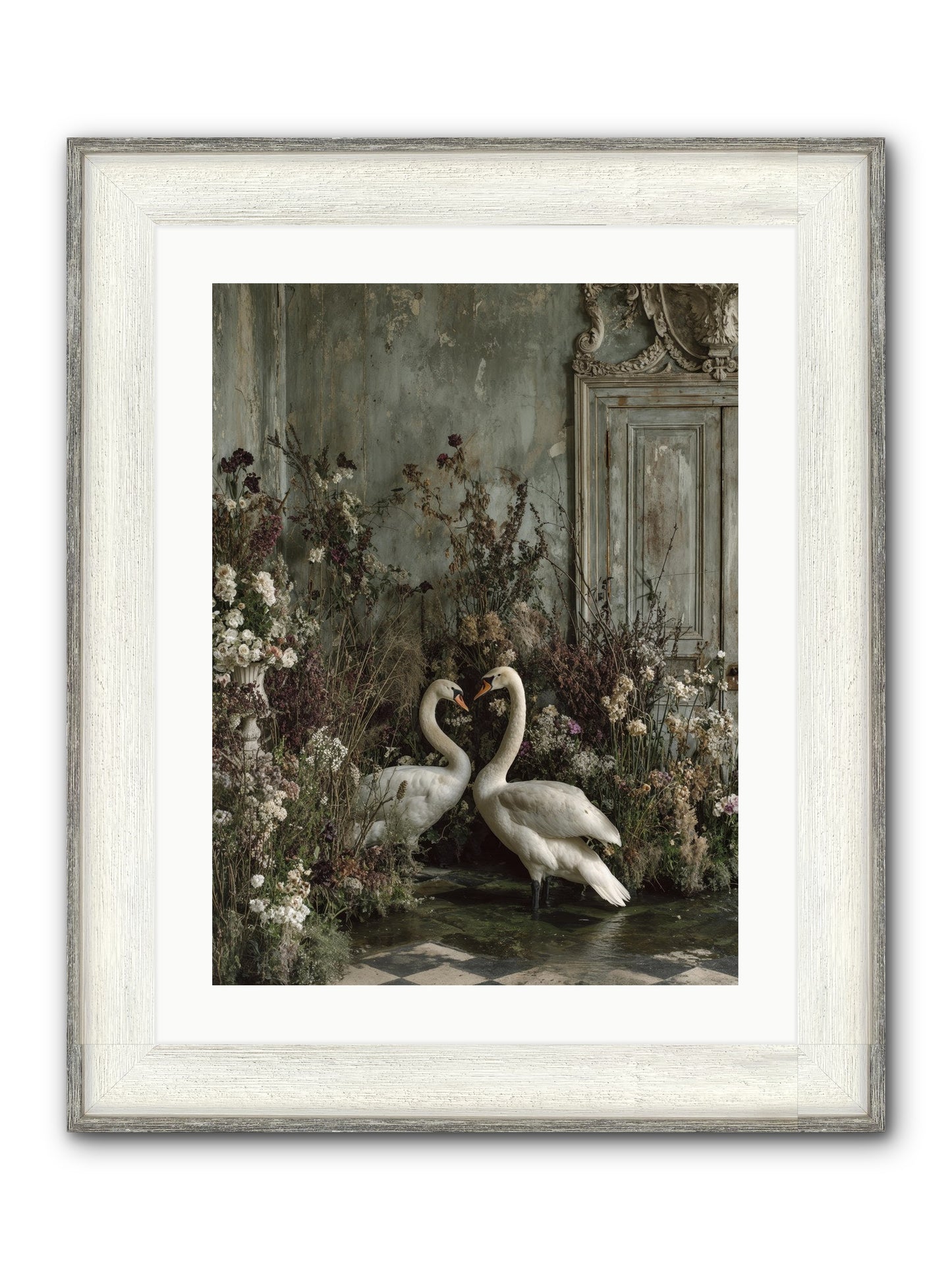 Whispered Affections Framed Print - Driftwood White 18x24