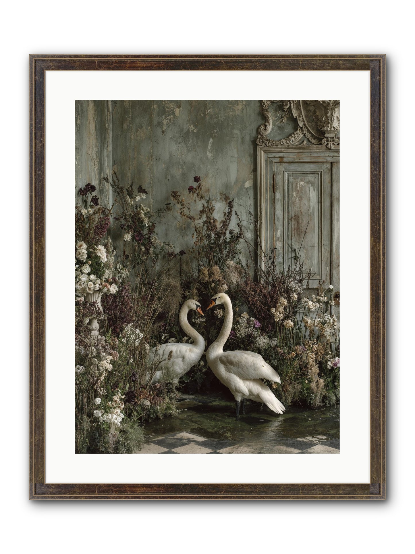 Whispered Affections Framed Print - Slimwoods Black/Gold 18x24