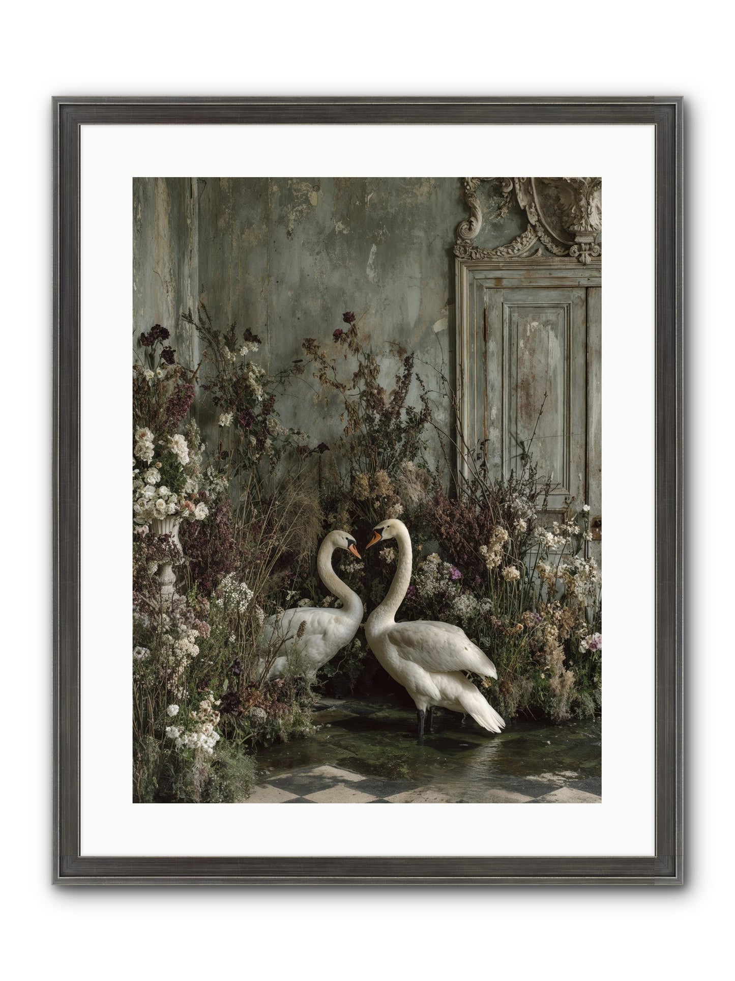 Whispered Affections Framed Print - Slimwoods Black/Silver 18x24