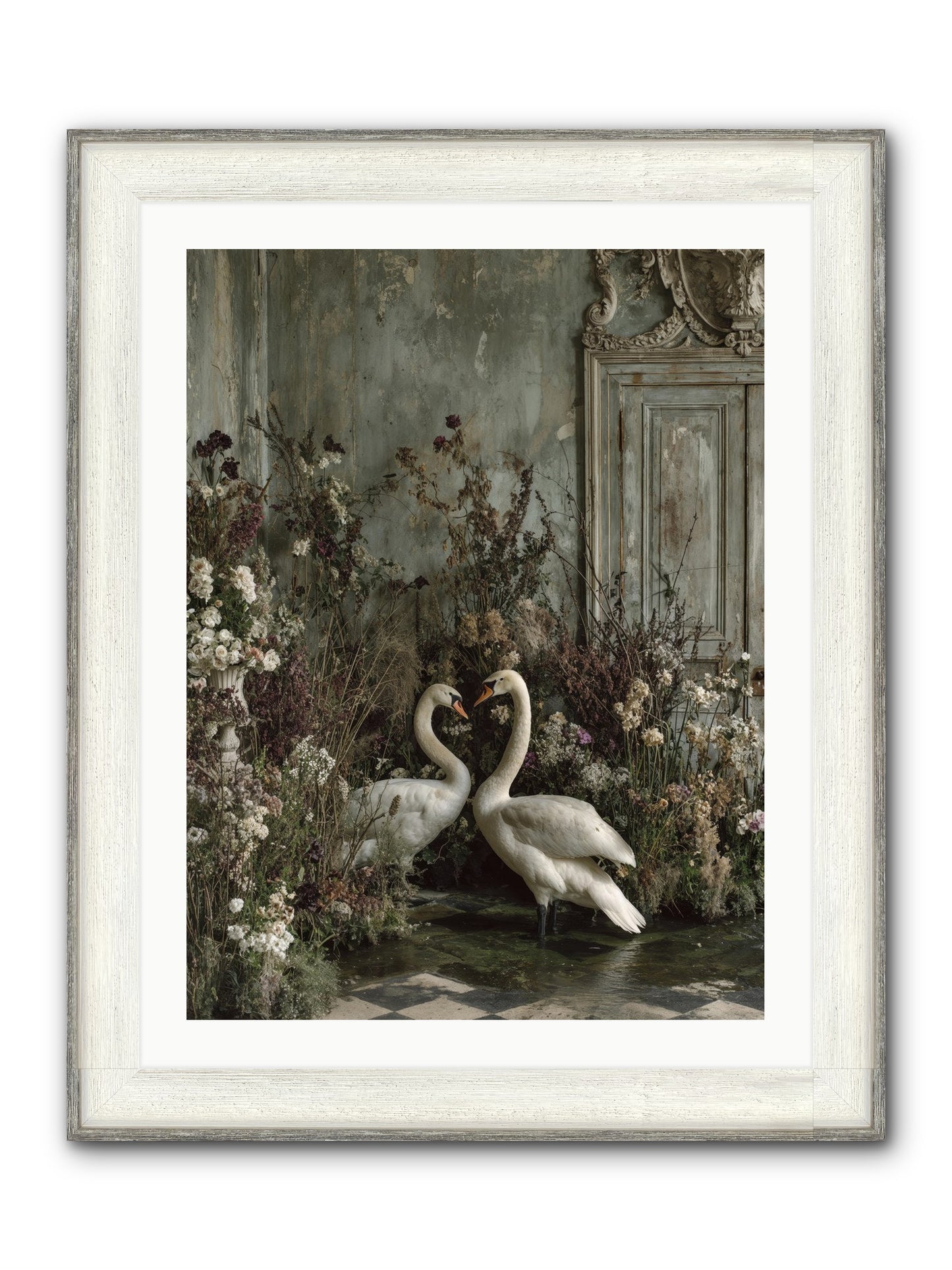Whispered Affections Framed Print - Driftwood White 24x32