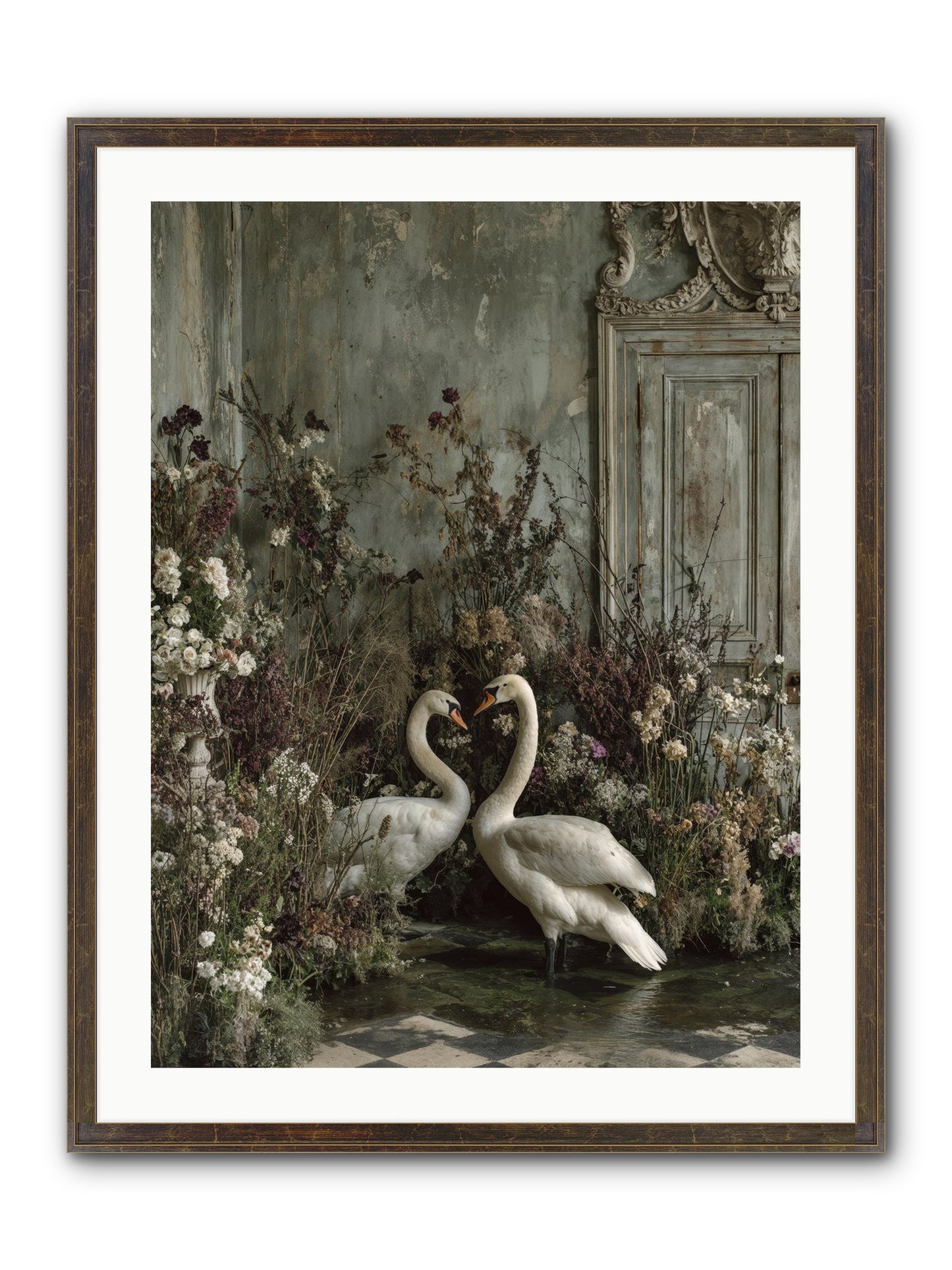 Whispered Affections Framed Print - Slimwoods Black/Gold 24x32