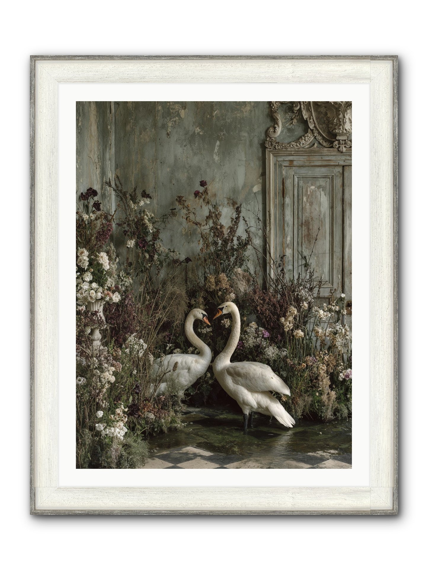 Whispered Affections Framed Print - Driftwood White 30x40
