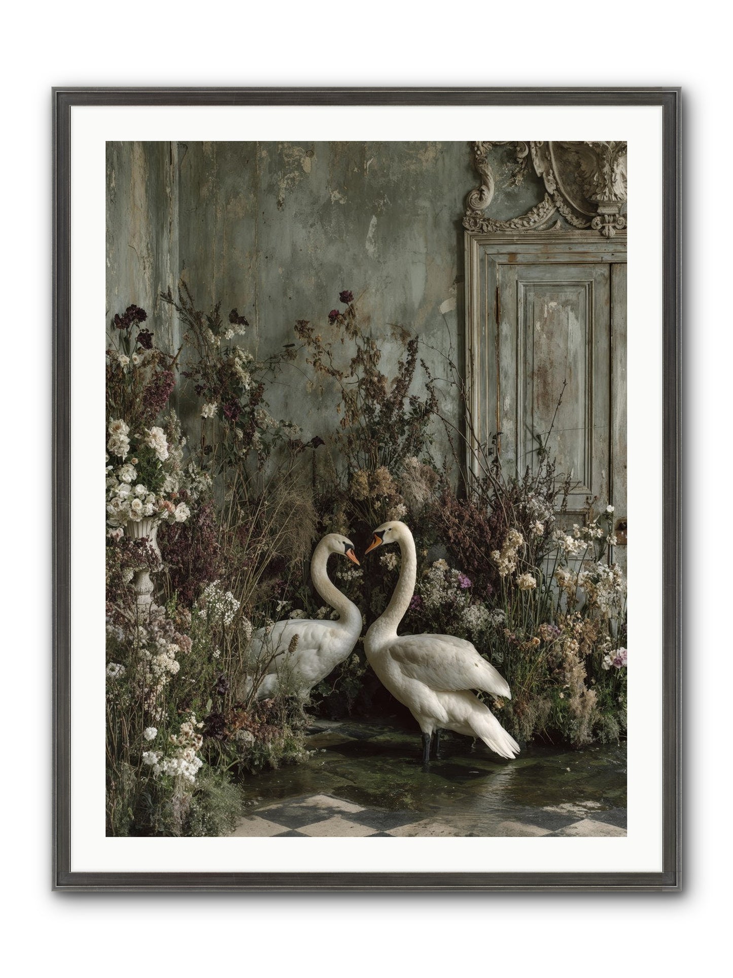 Whispered Affections Framed Print - Slimwoods Black/Silver 30x40