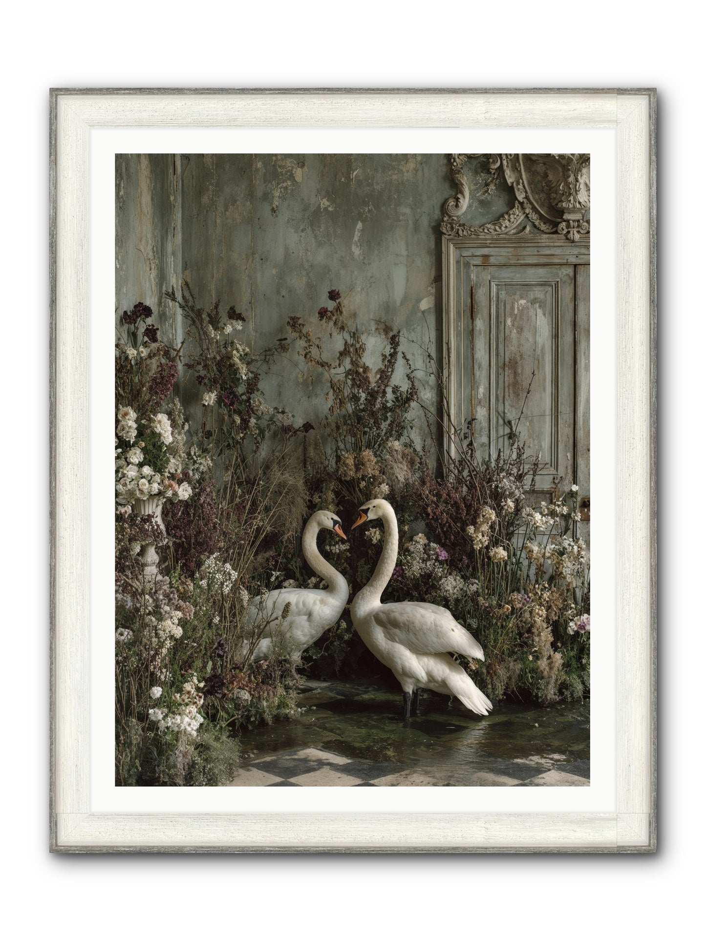 Whispered Affections Framed Print - Driftwood White 36x48
